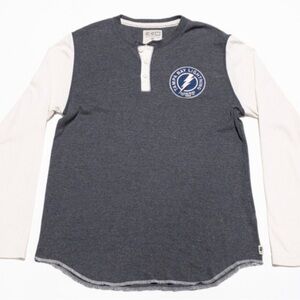 Tampa Bay Lightning two tone 3 button Henley Long Sleeve Shirt